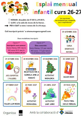 Esplai Mensual a Moja aquest dissabte