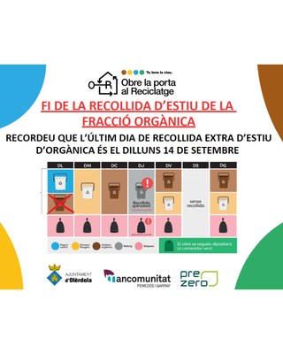 Fi de la recollida d'estiu de la fracció orgànica