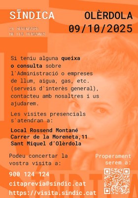 L’Oficina de la Síndica de Greuges estarà dijous a Olèrdola