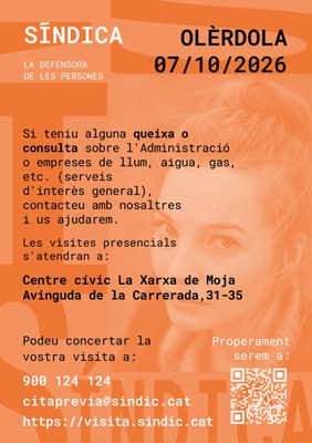 L’Oficina de la  Síndica de Greuges estarà dimecres 7 d’octubre a Olèrdola