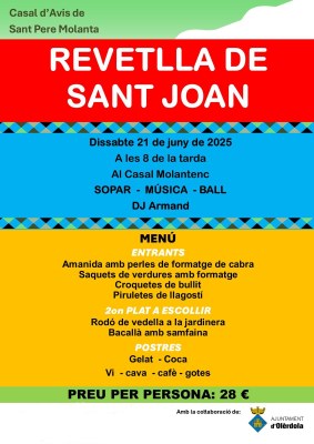 Revetla de Sant Joan dels casals de la gent gran amb 70 inscripcions