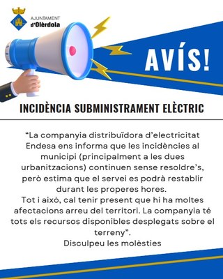 Subministrament elèctric afectat