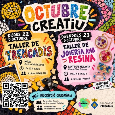 Tallers creatius als Espais Joves d’Olèrdola aquest octubre